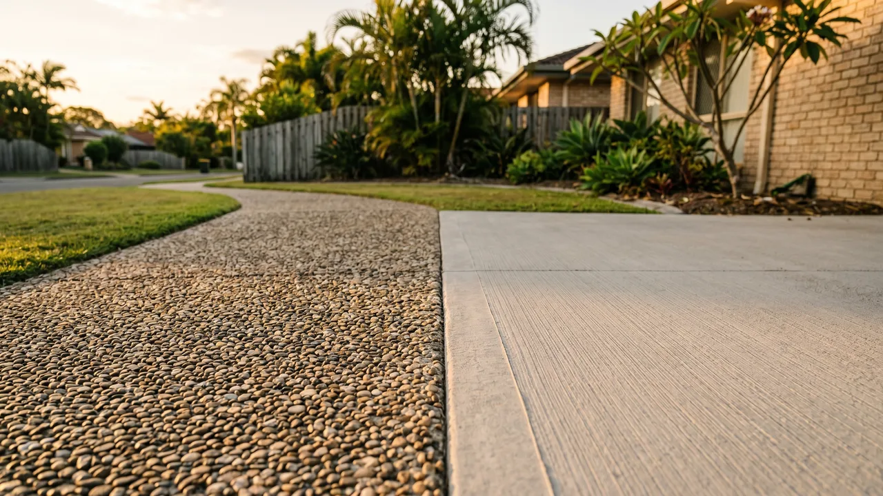 Exposed aggregate or plain concrete: which finish suits a Brisbane home? in Morningside